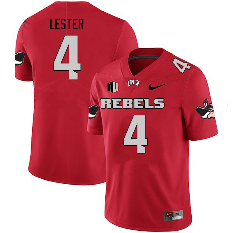 Men #4 Donavyn Lester UNLV Rebels College Football Jerseys Stitched Sale-Scarlet
